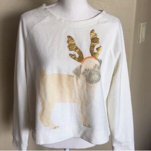 Sugar Rush Soft Holiday Reindeer Pug Sweatsh
